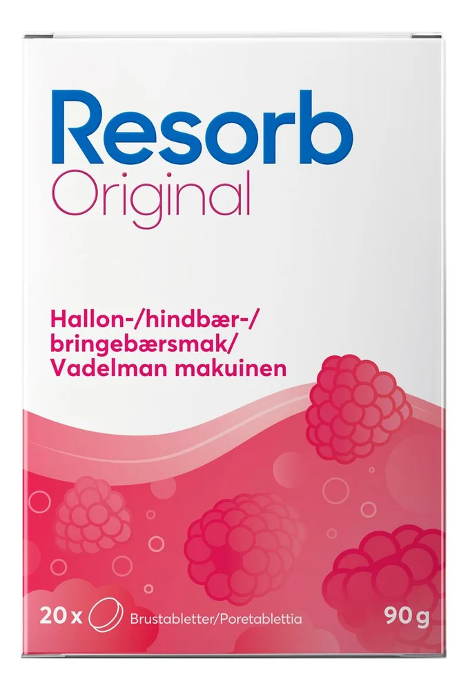 Resorb Original, Bringebærsmak - 20 stk v:9484724