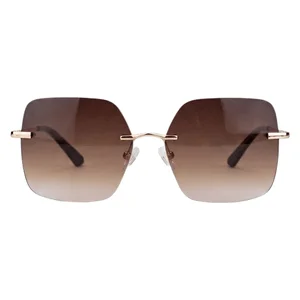 GLAS Billie Gold Rimless Sunglasses 2 + v:1397649