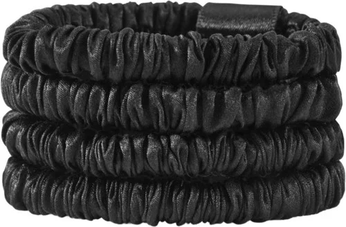 Lenoites Mulberry Silk Skinny Scrunchies Black v:9982665 Lenoites Mulberry Silk Skinny Scrunchies Black v:9982665