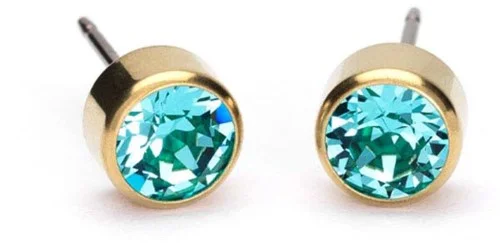 Blomdahl Golden Titanium Bezel 6 mm, Turquoise v:4404777