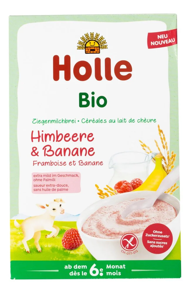 Holle Risgrøt med geitemelk, bringebær og banan Ø - 200 g. v:3447152