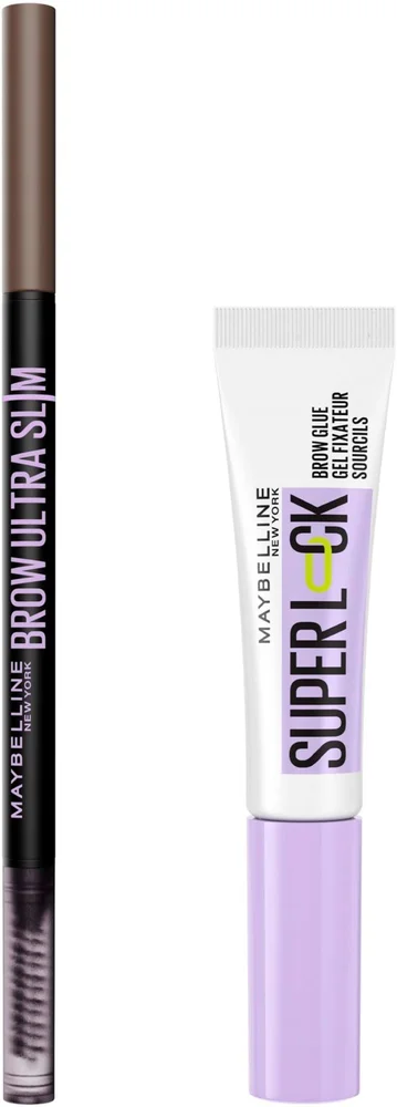 Maybelline New York Brow Bundle Brow Ultra Slim Pencil Medium Brown 4 + Superlock Glue v:8182849 Maybelline New York Brow Bundle Brow Ultra Slim Pencil Medium Brown 4 + Superlock Glue v:8182849
