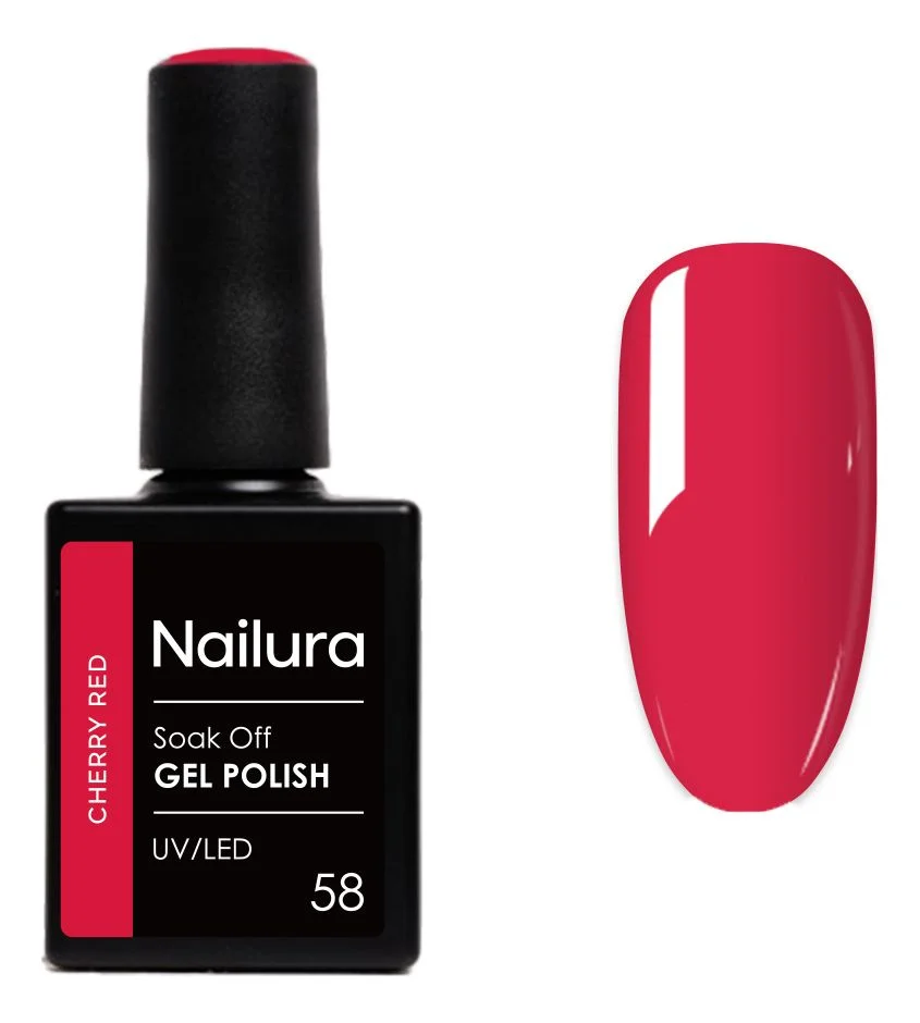 Nailura Gel Polish 58 - Cherry Red - 10 ml. v:2766383