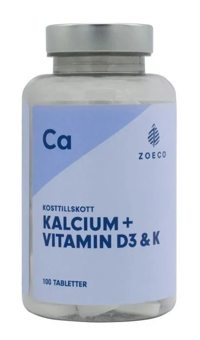 Zoeco kalsium vitamin D3 + K 100 tabletter v:4144880