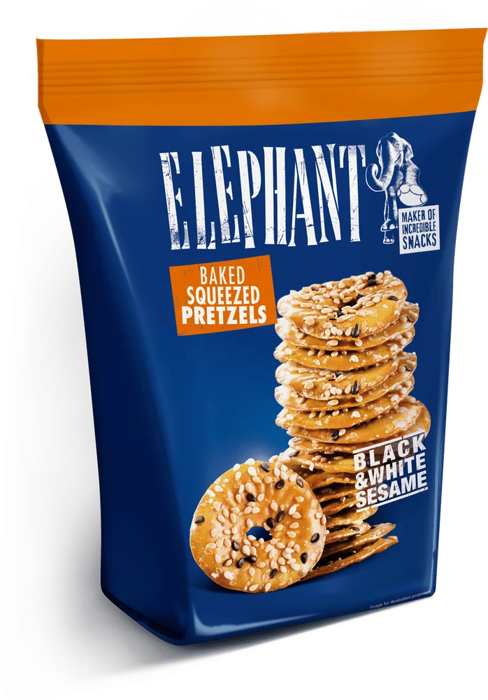 Elephant Pretzels with Black & White Sesame – 180 g v:5267101 Elephant Pretzels with Black & White Sesame – 180 g v:5267101