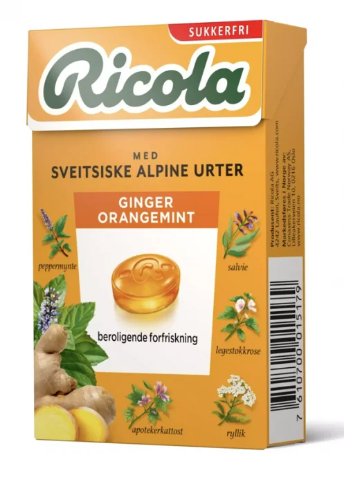Ricola Ginger Orangemint 50 g v:4758589 Ricola Ginger Orangemint 50 g v:4758589