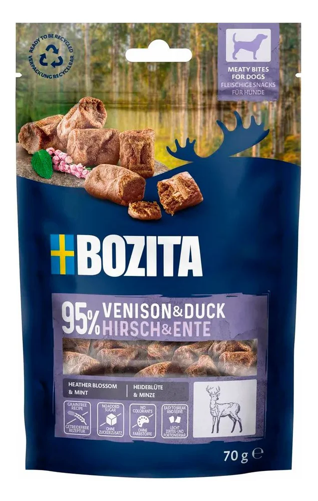 Bozita Snacks Meaty Bites Venison & Duck – 70 g. v:6014041