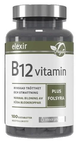 Elexir Pharma B-12 Vitamin Vegan sugetabletter 100 stk v:2537573 Elexir Pharma B-12 Vitamin Vegan sugetabletter 100 stk v:2537573