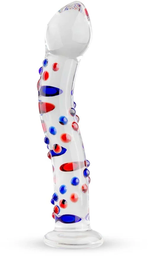 Gläs Dotted Textured Sensual Glass Dildo v:7582704 Gläs Dotted Textured Sensual Glass Dildo v:7582704