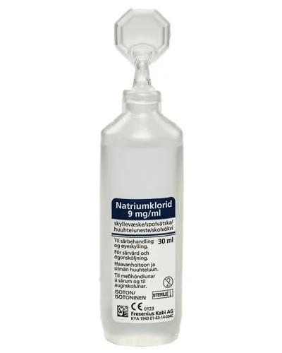 Fresenius Natriumklorid Skyllevæske 9mg/ml 20x30ml v:5459667 Fresenius Natriumklorid Skyllevæske 9mg/ml 20x30ml v:5459667
