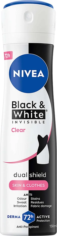 NIVEA Deo Spray Invisible Black & White Clear 150 ml v:2502823