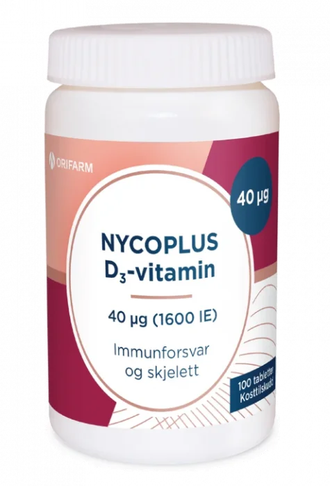 Nycoplus D3-vitamin 40mcg tabletter 100stk v:9723949 Nycoplus D3-vitamin 40mcg tabletter 100stk v:9723949