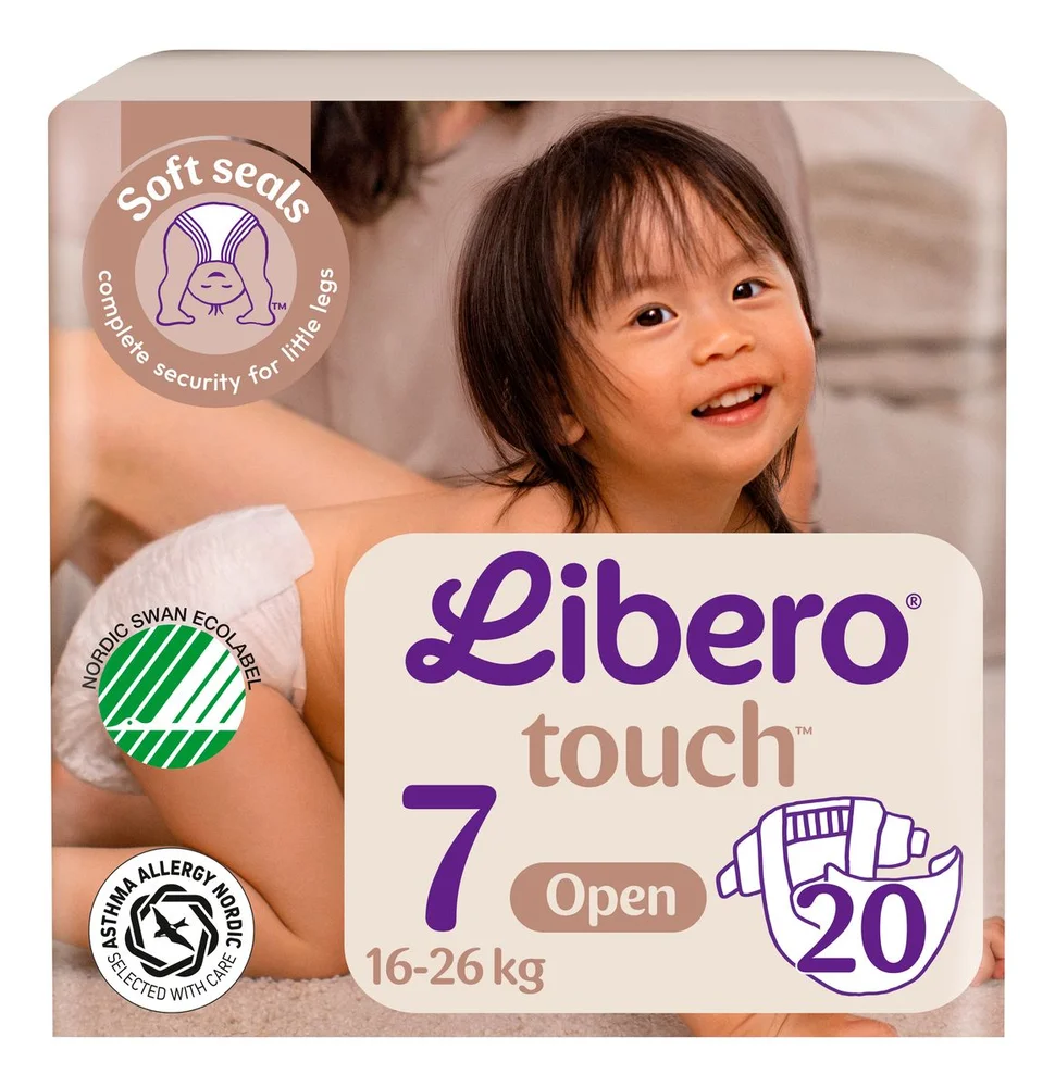 Libero Touch 7 Åpen Bleie 16-26 kg. – 20 stk. v:4334183 Libero Touch 7 Åpen Bleie 16-26 kg. – 20 stk. v:4334183