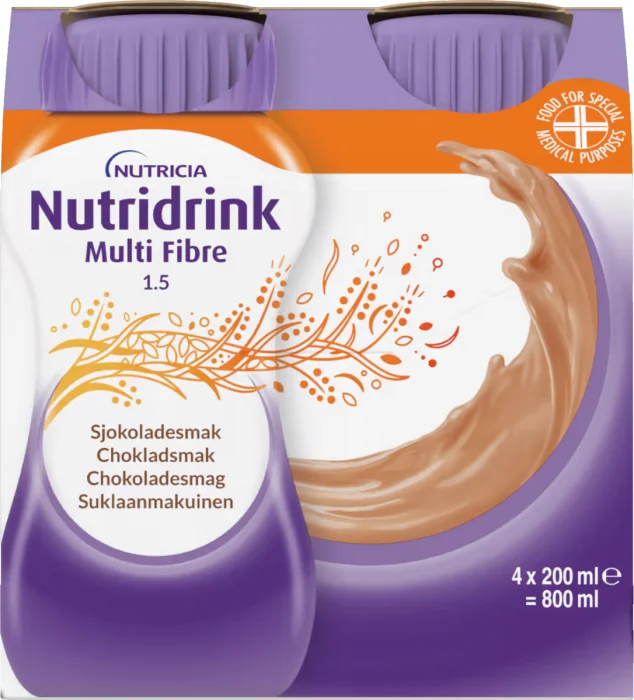 Nutricia Nutridrink Multi Fibre Næringsdrikk Sjokolade 4×200 ml v:3850589 Nutricia Nutridrink Multi Fibre Næringsdrikk Sjokolade 4×200 ml v:3850589