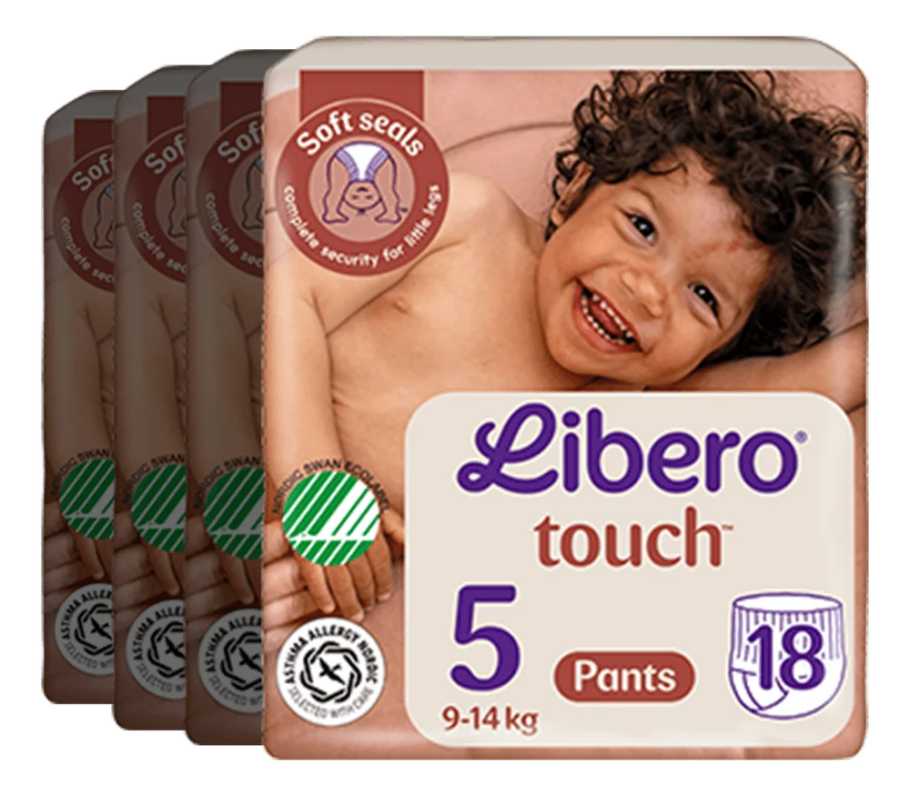 Libero Touch 5 Buksebleie – 4 x 18 stk. v:6161444 Libero Touch 5 Buksebleie – 4 x 18 stk. v:6161444