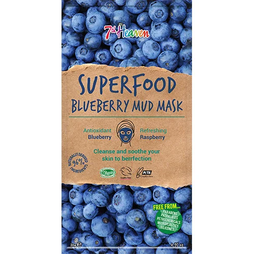 Ansiktsmaske Mud Superfood Blueberry 7th Heaven v:9219393 Ansiktsmaske Mud Superfood Blueberry 7th Heaven v:9219393
