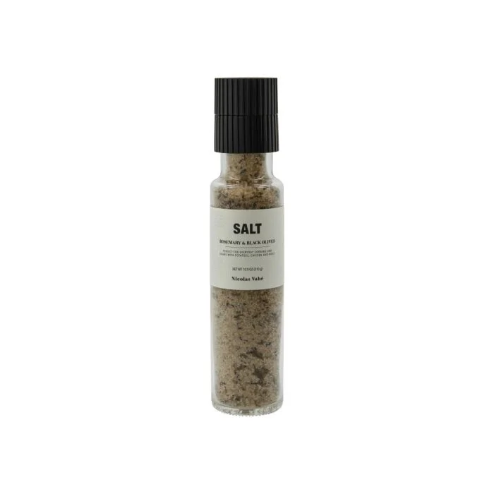 Nicolas Vahé Salt Rosemary & black olives 310 g | havsalt v:4402614 Nicolas Vahé Salt Rosemary & black olives 310 g | havsalt v:4402614