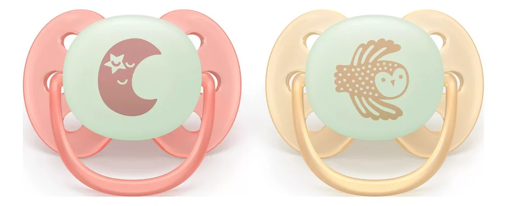 Philips Avent Pacifier ultra soft Nighttime – rød og oransje – 2 stk. v:8905004 Philips Avent Pacifier ultra soft Nighttime – rød og oransje – 2 stk. v:8905004
