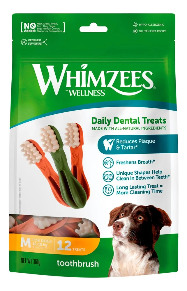 Whimzees Toothbrush Star M, 12 stk. (360 g) v:3425263