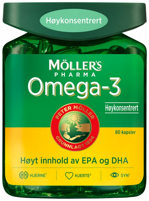 Möller's Pharma Omega-3 Høykonsentrert 80 stk v:7432790 Möller's Pharma Omega-3 Høykonsentrert 80 stk v:7432790
