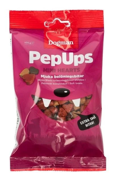 Dogman PepUps Mini Hearts 100g v:3752151