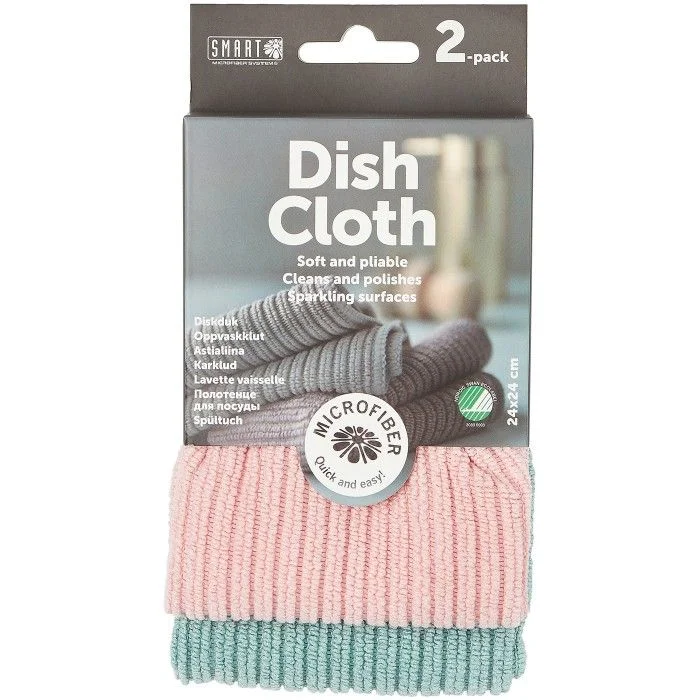 Smart Microfiber Oppvaskklut Rosa/Turkis 24x24cm 2-pack v:6972352